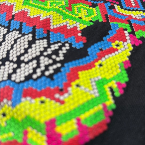 Vibrant Mexican Skull Graphic Black T-Shirt - Picture 3 of 5